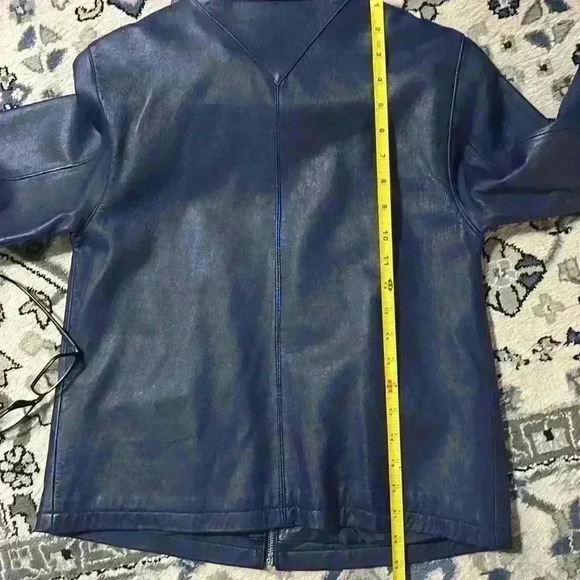 Chico’s genuine leather jacket coat blue leather soft size 0 small/medium - Picture 9 of 11